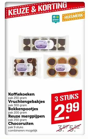 CoopCompact Koffiekoeken pak 250 gram 3 stuks aanbieding