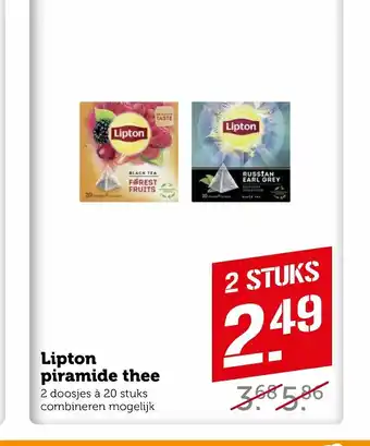 CoopCompact Lipton Piramide Thee 2 doosjes a 20 stuks aanbieding