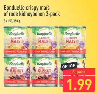 ALDI Bonduelle crispy maiš of rode kidneybonen 3-pack 160gram aanbieding