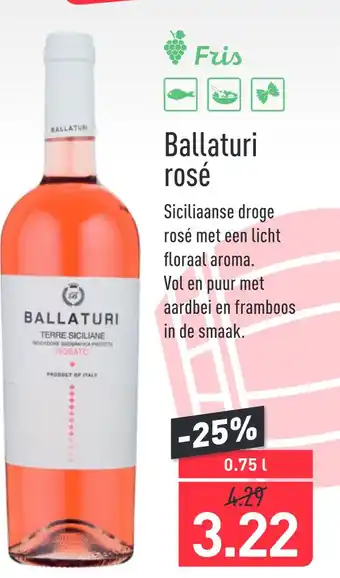 ALDI Ballaturi rosé 0,75liter aanbieding