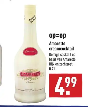 ALDI Amaretto Creamcocktail 0.7 L aanbieding