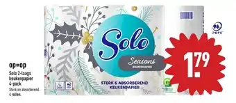 ALDI Solo 3-laags Keukenpapier 4-pack aanbieding