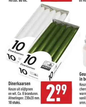 ALDI Dinerkaarsen 10 stuks aanbieding