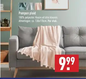 ALDI Pompon Plaid aanbieding