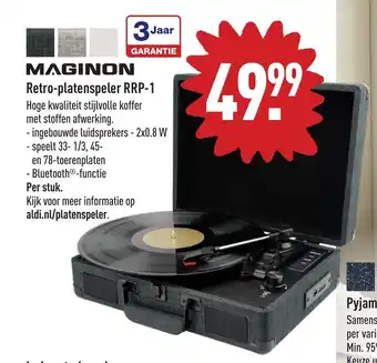 ALDI Maginon Retro-Platenspeler RRP-1 per stuk aanbieding