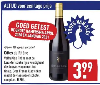 ALDI Cotes Du Rhone 0,75L aanbieding