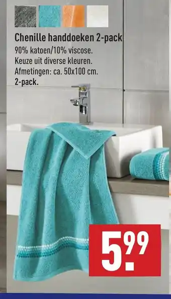 ALDI Chenille Handdoeken 50 x 100 cm 2-pack aanbieding