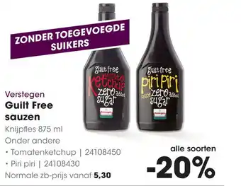 HANOS Guilt Free sauzen 875ml aanbieding