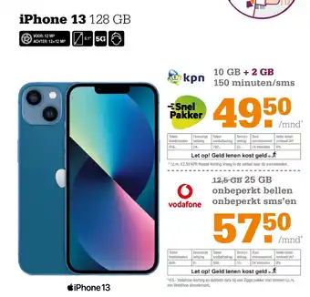 Telecombinatie iPhone 13 128GB aanbieding