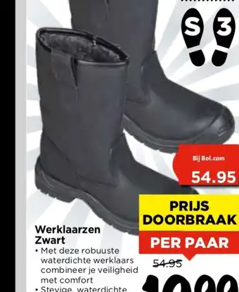 Vomar Voordeelmarkt Werklaarzen zwart aanbieding