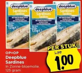 Vomar Voordeelmarkt Deepblue sardines 125 gram aanbieding