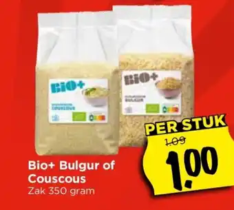 Vomar Voordeelmarkt Bio+ bulgur of couscous zak 350 gram aanbieding