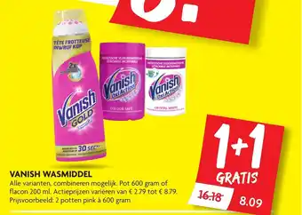 Dekamarkt Vanish wasmiddel 1+1 aanbieding