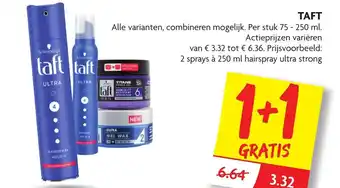 Dekamarkt Taft 1+1 aanbieding