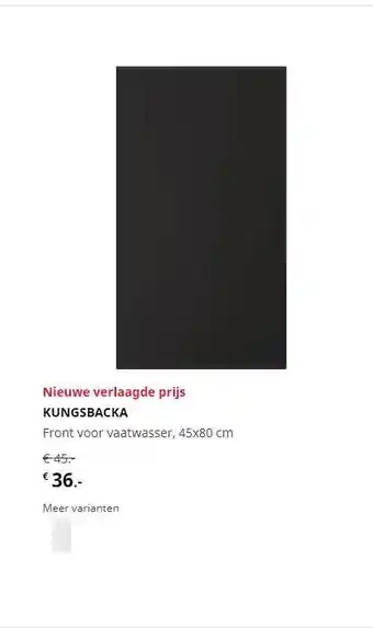 IKEA Kungsbacka front voor vaatwasser 45x80 cm aanbieding