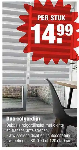 ALDI Duo-rolgordijn 80, 100 of 120x150 cm aanbieding