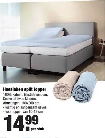 ALDI Hoeslaken split topper aanbieding