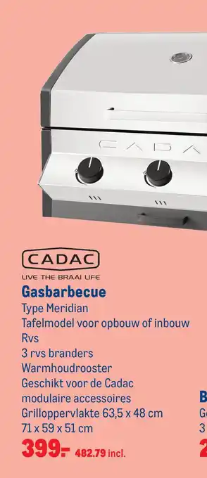 Makro Gasbarbecue 71x59x51 cm aanbieding