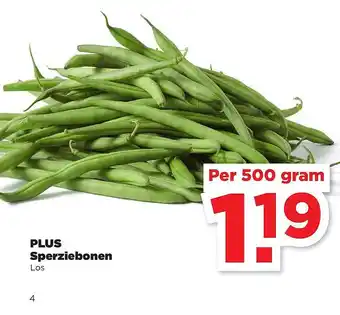 PLUS Plus sperziebonen 500 gram aanbieding