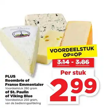 PLUS Plus roombrie of franse emmentaler of st. paulin of viking blue aanbieding