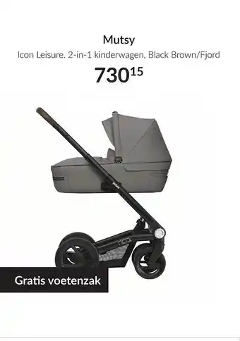 Babypark Mutsy icon leisure 2-in-1 kinderwagen black brown-fjord aanbieding