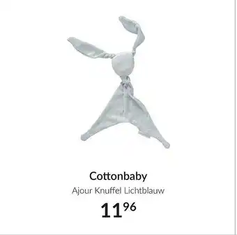 Babypark Cottonbaby ajour knuffel lichtblauw aanbieding