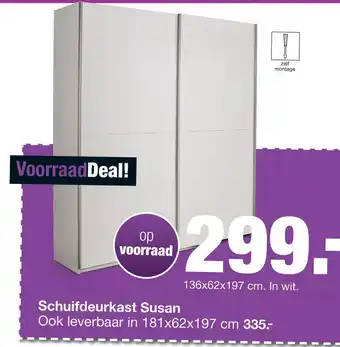 Budget Home Store Schuifdeurkast Susan 136x62x197 cm aanbieding