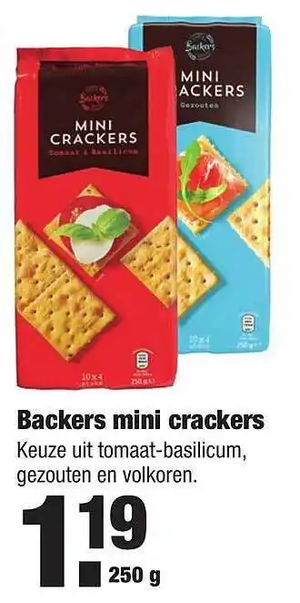 ALDI Backers mini crackers 250 g aanbieding