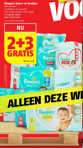 Poiesz Pampers luiers of doekjes aanbieding