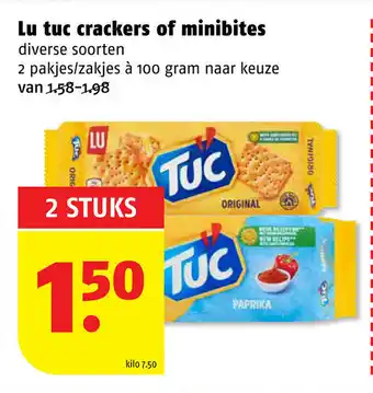 Poiesz Lu tuc crackers of minibites 100g aanbieding