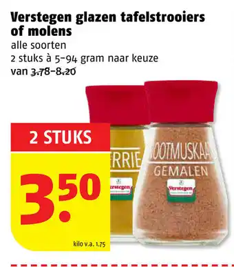 Poiesz Verstegen glazen tafelstrooiers of molens 5-94g aanbieding