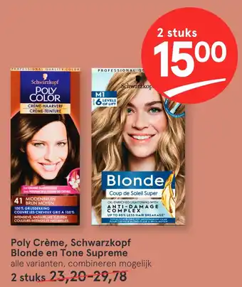 Etos Poly Crème, Schwarzkopf Blonde en Tone Supreme aanbieding