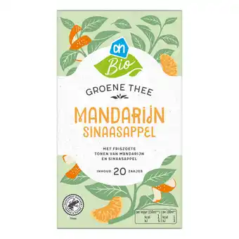 Albert Heijn AH Biologisch Groene thee mandarijn sinaasappel aanbieding