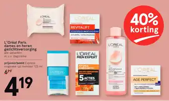 Etos L'Oréal Paris dames en heren gezichtsverzorging 125ml aanbieding