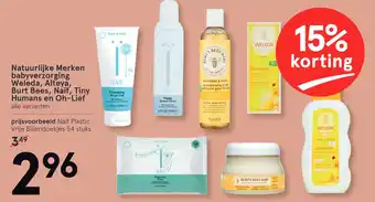 Etos Natuurlijke Merken babyverzorging Weleda, Alteya, Burt Bees, Naif, Tiny Humans en Oh-Lief aanbieding