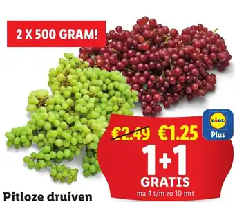 Lidl Pitloze druiven 2x500g aanbieding