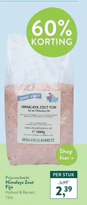 Holland & Barrett Holland & barrett himalaya zout fijn aanbieding