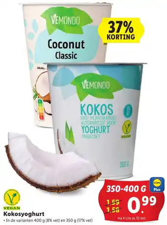 Lidl Kokosyoghurt 350-400g aanbieding