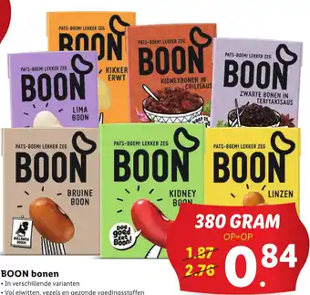 Lidl BOON bonen 380g aanbieding