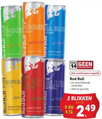 Lidl Red Bull 250ml aanbieding