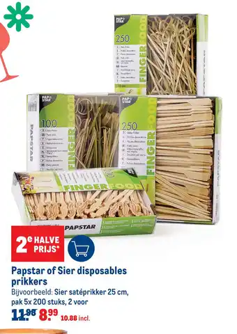 Makro Papstar of sier disposables prikkers aanbieding