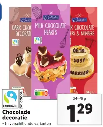 Lidl Chocolade decoratie aanbieding