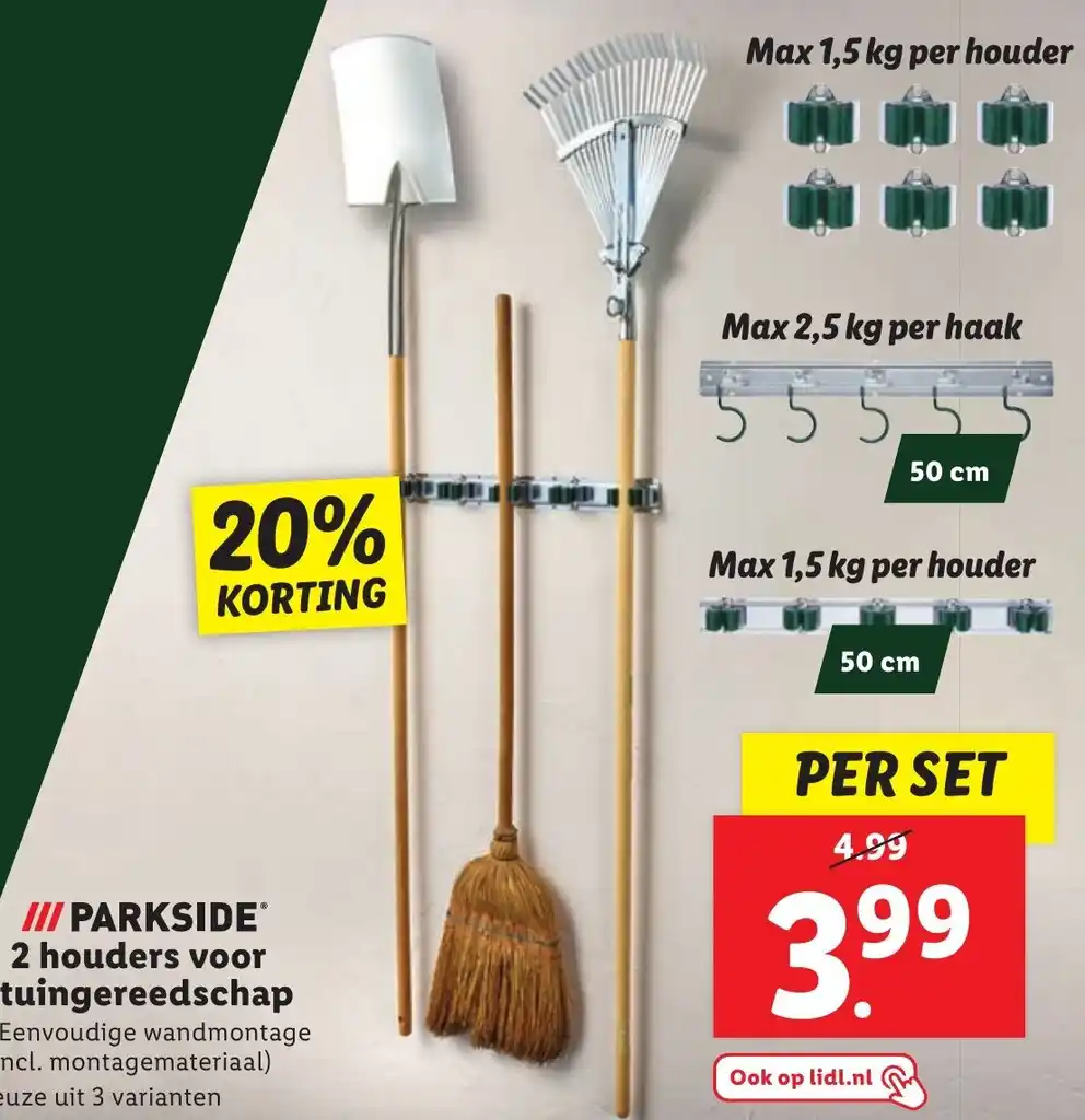 BRUNS Aluminium apparaathouderset, incl. 5 houders en 2 haken, met rail 750 mm, flexibele haaklijst voor tuingereedschap BRUNS Aluminium apparaathouderset, incl. 5 houders en 2 haken, met rail 750 mm, flexibele haaklijst voor tuingereedschap