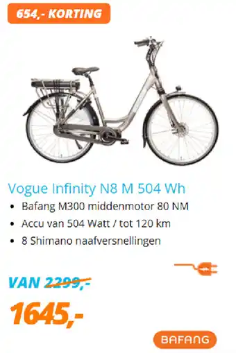 Matrabike Vogue Infinity N8 M 504 Wh aanbieding