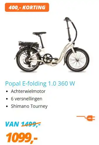 Matrabike Popal E-folding 1.0 360 Wh aanbieding