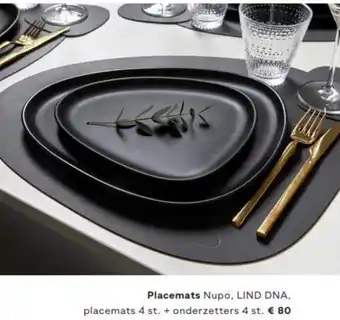 fonQ Placemats Nupo, LIND DNA, placemats 4 st. + onderzetters 4st. aanbieding