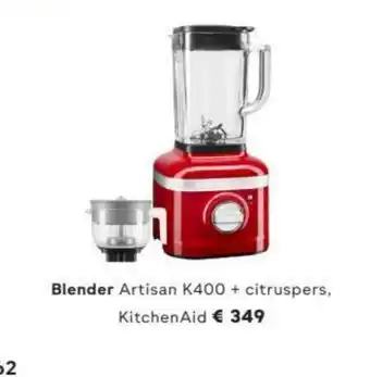 fonQ Blender Artisan K400 + citruspers, KitchenAid aanbieding