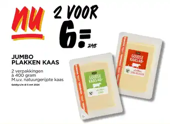 Jumbo PLAKKEN KAAS 400g aanbieding