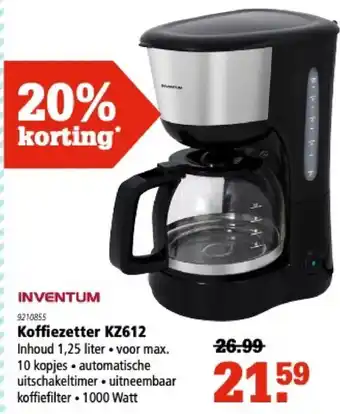 Marskramer Inventum Koffiezetter | KZ612 aanbieding