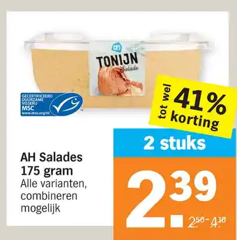 Albert Heijn AH Salades 175 gram aanbieding